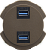 Розетка скрытого монтажа (переходник) 2 слота USB "Round MN"